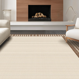 Ultra Soft Area Rug, Non Slip, Stain Resistant, Washable Area Rugs for Living Room, Bedroom, Artful Abstract Brown and Beige Blend(Beige)