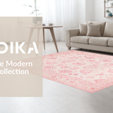 Ultra Soft Area Rug, Non Slip, Stain Resistant, Washable Area Rugs for Living Room, Bedroom, Vibrant Fluffy Oval Aesthetic(Pink)