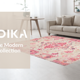 Ultra Soft Area Rug, Non Slip, Stain Resistant, Washable Area Rugs for Living Room, Bedroom, Floral Vintage Tapestry Aesthetic(Beige)
