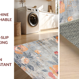 Lush Gray Orange Botanical Print(Gray)