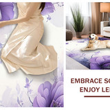 Ultra Soft Area Rug, Non Slip, Stain Resistant, Washable Area Rugs for Living Room, Bedroom, Chic Lilac Floral Arrangement(Purple)