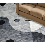 Ultra Soft Area Rug, Non Slip, Stain Resistant, Washable Area Rugs for Living Room, Bedroom, Trendy Monochrome Yin-Yang Aesthetic(Gray)