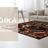 Ultra Soft Area Rug, Non Slip, Stain Resistant, Washable Area Rugs for Living Room, Bedroom, Artistic Bear Silhouette Arrangement(Brown)