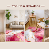 Lively Gold Infused Marble Design(Red)