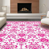 Ultra Soft Area Rug, Non Slip, Stain Resistant, Washable Area Rugs for Living Room, Bedroom, Chic Pastel Bowknot Pattern(White)