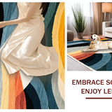 Ultra Soft Area Rug, Non Slip, Stain Resistant, Washable Area Rugs for Living Room, Bedroom, Bold Rainbow Spectrum Aesthetic(Orange)