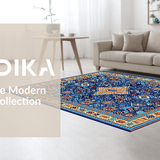 Vibrant Floral Geometric Fusion(Blue)