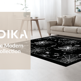 Ultra Soft Area Rug, Non Slip, Stain Resistant, Washable Area Rugs for Living Room, Bedroom, Whimsical Gothic Lace Element(White)