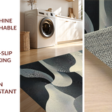 Ultra Soft Area Rug, Non Slip, Stain Resistant, Washable Area Rugs for Living Room, Bedroom, Artistic Fluid Lines Aesthetic(Gray)