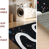 Ultra Soft Area Rug, Non Slip, Stain Resistant, Washable Area Rugs for Living Room, Bedroom, Chic Abstract Serpent Design(White)