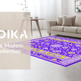 Ultra Soft Area Rug, Non Slip, Stain Resistant, Washable Area Rugs for Living Room, Bedroom, Whimsical Floral Patterned Mat(Purple)