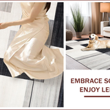 Ultra Soft Area Rug, Non Slip, Stain Resistant, Washable Area Rugs for Living Room, Bedroom, Minimalist Linear Contrast Artistry(Black)