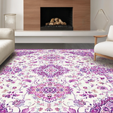 Ultra Soft Area Rug, Non Slip, Stain Resistant, Washable Area Rugs for Living Room, Bedroom, Sophisticated Floral Lattice Texture(White)
