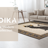 Ultra Soft Area Rug, Non Slip, Stain Resistant, Washable Area Rugs for Living Room, Bedroom, Elegant Artistic Sleepy Cat Theme(Gray)