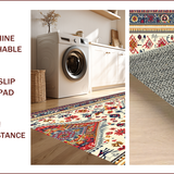 Ultra Soft Area Rug, Non Slip, Stain Resistant, Washable Area Rugs for Living Room, Bedroom, Boho Cream Multi High Traffic Living Room Rug(White)