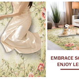 Ultra Soft Area Rug, Non Slip, Stain Resistant, Washable Area Rugs for Living Room, Bedroom, Serene Nature-Inspired Floral Palette(Green)