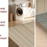 Ultra Soft Area Rug, Non Slip, Stain Resistant, Washable Area Rugs for Living Room, Bedroom, Eclectic Natural Texture Fusion(Beige)