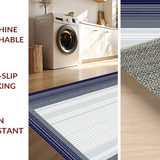 Ultra Soft Area Rug, Non Slip, Stain Resistant, Washable Area Rugs for Living Room, Bedroom, Sophisticated Modern Ogee Motif(Gray)