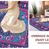 Ultra Soft Area Rug, Non Slip, Stain Resistant, Washable Area Rugs for Living Room, Bedroom, Serene Ethnic Patterned Home Accent(Blue)