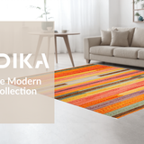 Ultra Soft Area Rug, Non Slip, Stain Resistant, Washable Area Rugs for Living Room, Bedroom, Lively Multicolor Woven Texture(Orange)