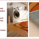 Ultra Soft Area Rug, Non Slip, Stain Resistant, Washable Area Rugs for Living Room, Bedroom, Modern Wavy Circles Soft Living Room(Orange)
