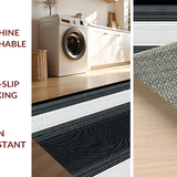 Ultra Soft Area Rug, Non Slip, Stain Resistant, Washable Area Rugs for Living Room, Bedroom, Sophisticated Neutral Diamond Layout(Black)