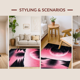 Ultra Soft Area Rug, Non Slip, Stain Resistant, Washable Area Rugs for Living Room, Bedroom, Luxurious Cosmic Medallion Layout(Pink)