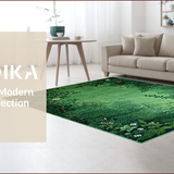 Ultra Soft Area Rug, Non Slip, Stain Resistant, Washable Area Rugs for Living Room, Bedroom, Elegant Nature-Inspired Floral Print(Green)
