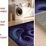 Ultra Soft Area Rug, Non Slip, Stain Resistant, Washable Area Rugs for Living Room, Bedroom, Deep Sea Creature Tentacle Carpet With Artistic Swirl Pattern For Home(Purple)