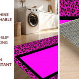 Ultra Soft Area Rug, Non Slip, Stain Resistant, Washable Area Rugs for Living Room, Bedroom, Stylish Colorful Cheetah Print(Pink)