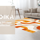 Ultra Soft Area Rug, Non Slip, Stain Resistant, Washable Area Rugs for Living Room, Bedroom, Rustic Earthy Textured Visual Theme(Orange)