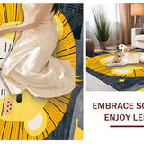 Ultra Soft Area Rug, Non Slip, Stain Resistant, Washable Area Rugs for Living Room, Bedroom, Playful Cartoon Animal Motif(Yellow)
