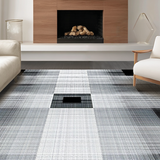 Ultra Soft Area Rug, Non Slip, Stain Resistant, Washable Area Rugs for Living Room, Bedroom, Elegant Grey Square Arrangement(Gray)