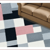 Ultra Soft Area Rug, Non Slip, Stain Resistant, Washable Area Rugs for Living Room, Bedroom, Geometric Minimalist Bedroom Carpet for High Traffic Areas(Gray)