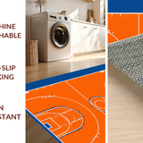Ultra Soft Area Rug, Non Slip, Stain Resistant, Washable Area Rugs for Living Room, Bedroom, Bold Orange and Blue Palette(Orange)