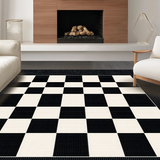Contemporary Black and Ivory Checkerboard(Black)