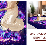 Ultra Soft Area Rug, Non Slip, Stain Resistant, Washable Area Rugs for Living Room, Bedroom, Striking Playful Nebula Theme(Purple)