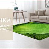 Ultra Soft Area Rug, Non Slip, Stain Resistant, Washable Area Rugs for Living Room, Bedroom, Botanical Green Lily Pad Bedroom Meditation Rug(Green)