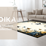 Ultra Soft Area Rug, Non Slip, Stain Resistant, Washable Area Rugs for Living Room, Bedroom, Contemporary Insect Illustrative Design(Gold)