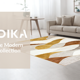 Ultra Soft Area Rug, Non Slip, Stain Resistant, Washable Area Rugs for Living Room, Bedroom, Luxurious Muted Color Composition(Gold)