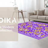 Ultra Soft Area Rug, Non Slip, Stain Resistant, Washable Area Rugs for Living Room, Bedroom, Rustic Artful Floral Touch(Purple)