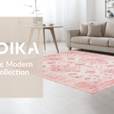 Ultra Soft Area Rug, Non Slip, Stain Resistant, Washable Area Rugs for Living Room, Bedroom, Trendy Rustic Blush Aesthetic(Pink)