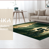 Ultra Soft Area Rug, Non Slip, Stain Resistant, Washable Area Rugs for Living Room, Bedroom, Charming Wildlife Motif Cabin Flair(Brown)
