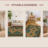 Ultra Soft Area Rug, Non Slip, Stain Resistant, Washable Area Rugs for Living Room, Bedroom, rustic western organic(Green)