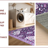 Ultra Soft Area Rug, Non Slip, Stain Resistant, Washable Area Rugs for Living Room, Bedroom, Soft Purple Geometric Motif(Purple)