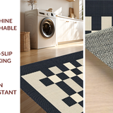 Ultra Soft Area Rug, Non Slip, Stain Resistant, Washable Area Rugs for Living Room, Bedroom, Rustic Monochrome Checkerboard Style(Beige)