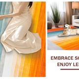 Ultra Soft Area Rug, Non Slip, Stain Resistant, Washable Area Rugs for Living Room, Bedroom, Vibrant Abstract Geometric Arrangement(Orange)