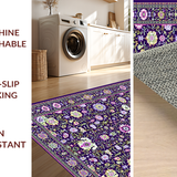 Ultra Soft Area Rug, Non Slip, Stain Resistant, Washable Area Rugs for Living Room, Bedroom, Vibrant Abstract Organic Flow(Purple)