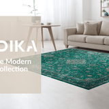 Ultra Soft Area Rug, Non Slip, Stain Resistant, Washable Area Rugs for Living Room, Bedroom, Distressed Elegant Heritage Style(Blue)