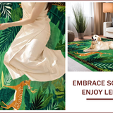 Ultra Soft Area Rug, Non Slip, Stain Resistant, Washable Area Rugs for Living Room, Bedroom, Vibrant Eco-Friendly Creature Motif(Green)